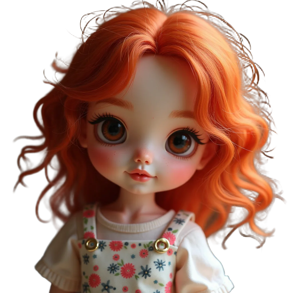 Charming Doll with Orange Hair